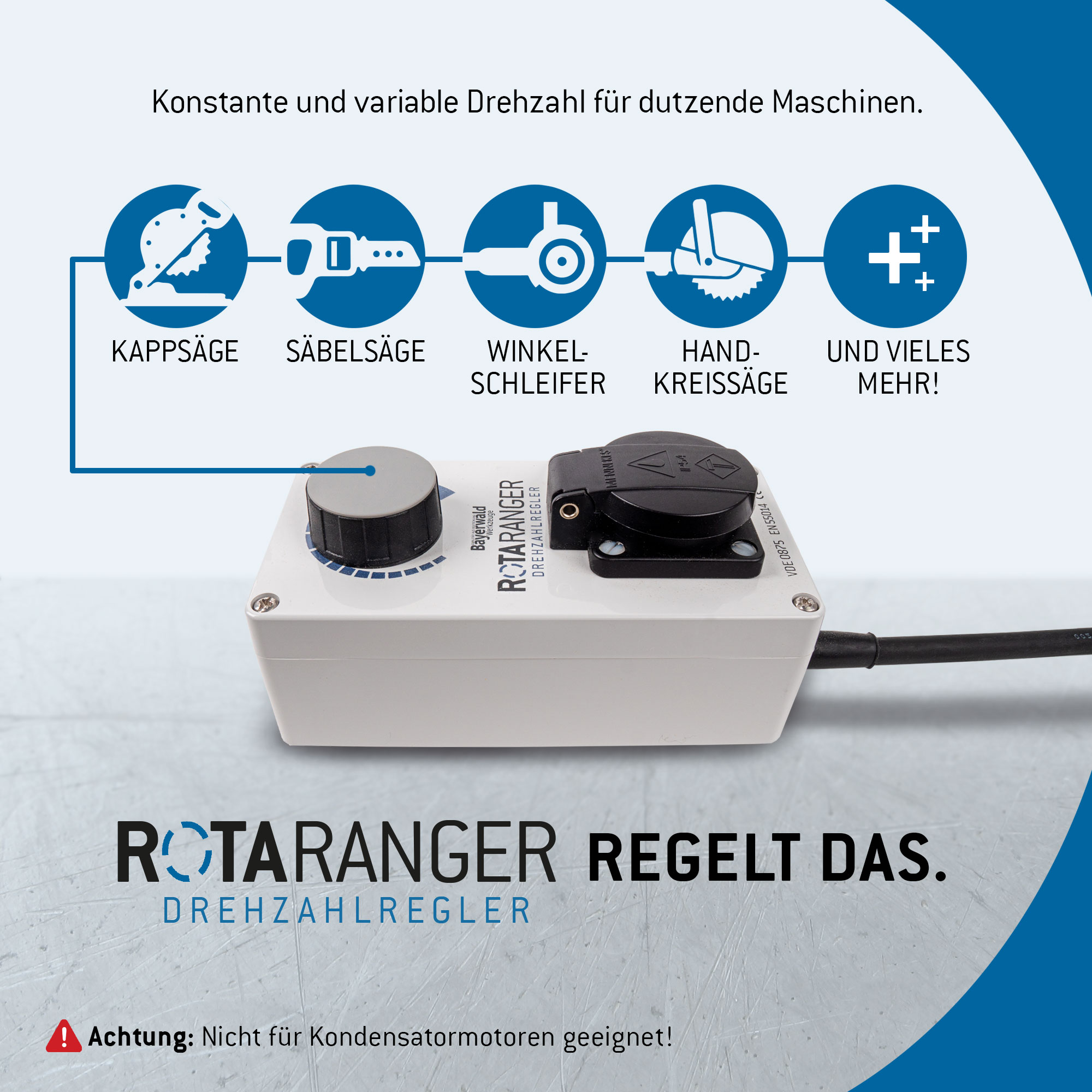 Elektronischer Drehzahlregler Bayerwald RotaRanger - 230 V bis 2400 W, Drehzahlregler, Weitere Werkzeuge