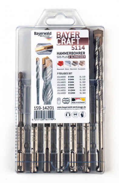 Bayerwald Hammerbohrer Set 7tlg. 5-12 mm (2-Schneider)